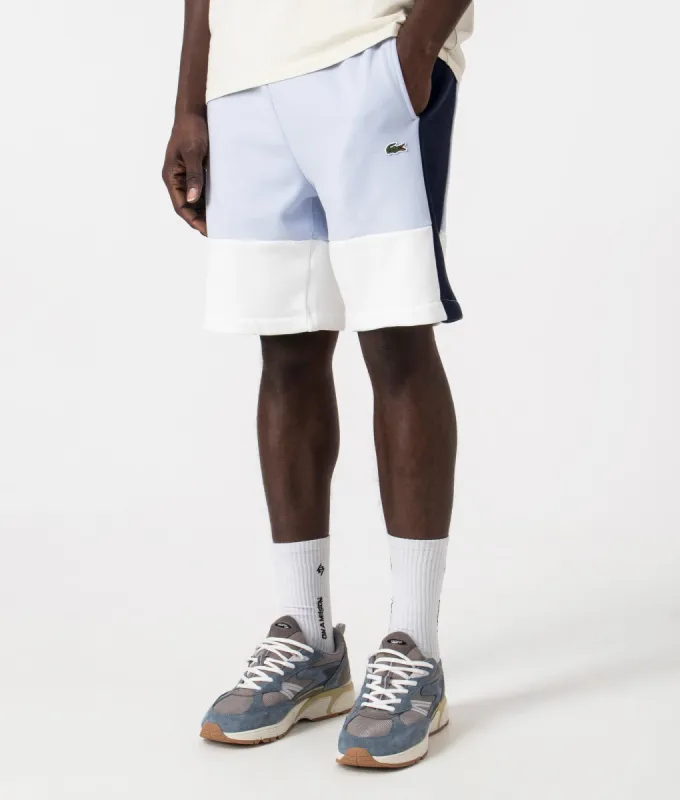 Regular Fit Brushed Fleece Colourblock Sweat Shorts made by Lacoste