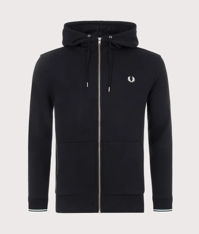 Zip Through Contrast Tipped Hoodie made by Fred Perry