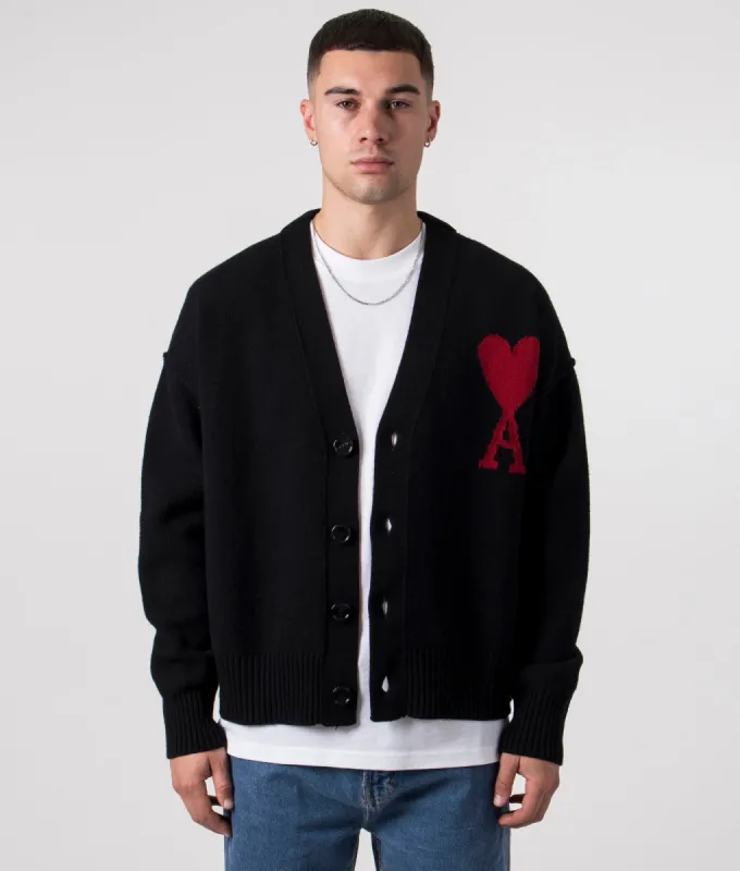 Relaxed Fit Red Ami De Coeur Cardigan sold by EQVVS