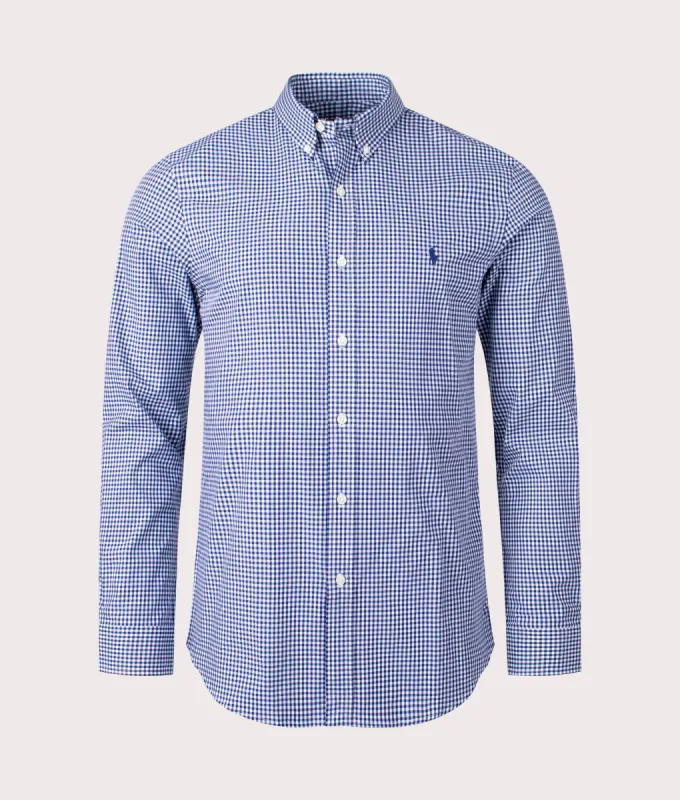 Slim Fit Gingham Stretch Poplin Shirt sold by EQVVS