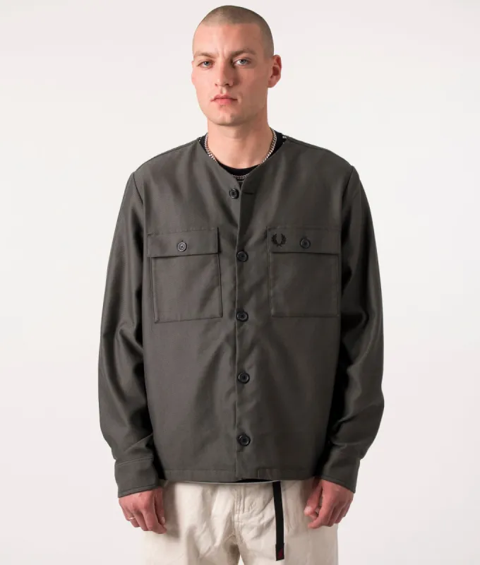 Collarless Overshirt made by EQVVS