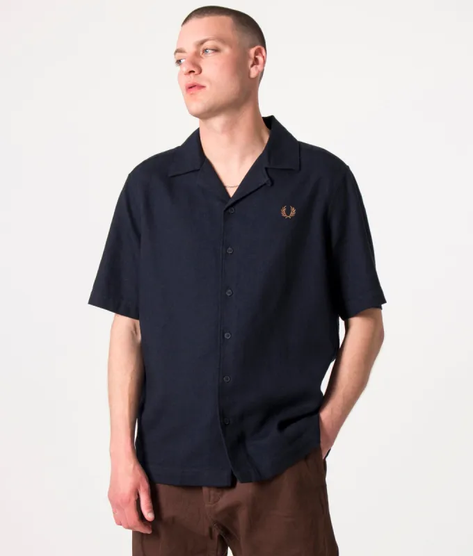 Short Sleeve Linen Blend Revere Collar Shirt sold by EQVVS