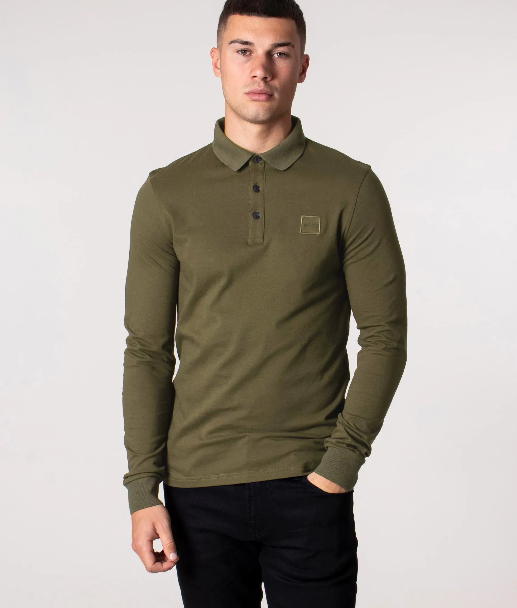 Slim Fit Long Sleeve Passerby Polo Shirt sold by EQVVS product image thumbnail 2