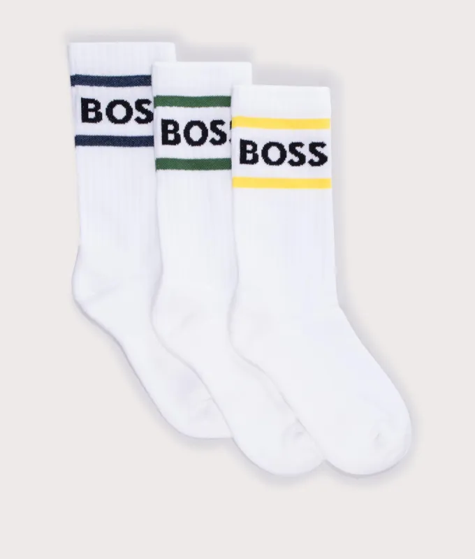 3 Pack of Short Rib Stripe Logo Socks sold by EQVVS