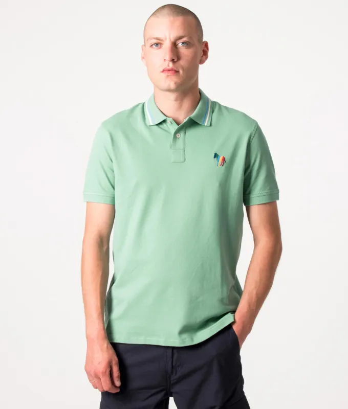 Twin Tipped Broad Stripe Zebra Logo Polo Shirt made by EQVVS