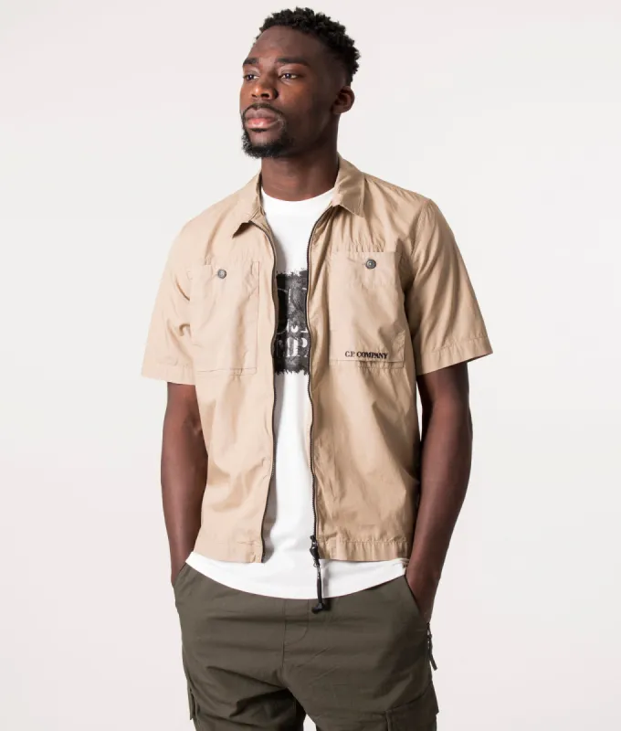 Zip Through Short Sleeve Rip Stop Shirt made by C.P. Company