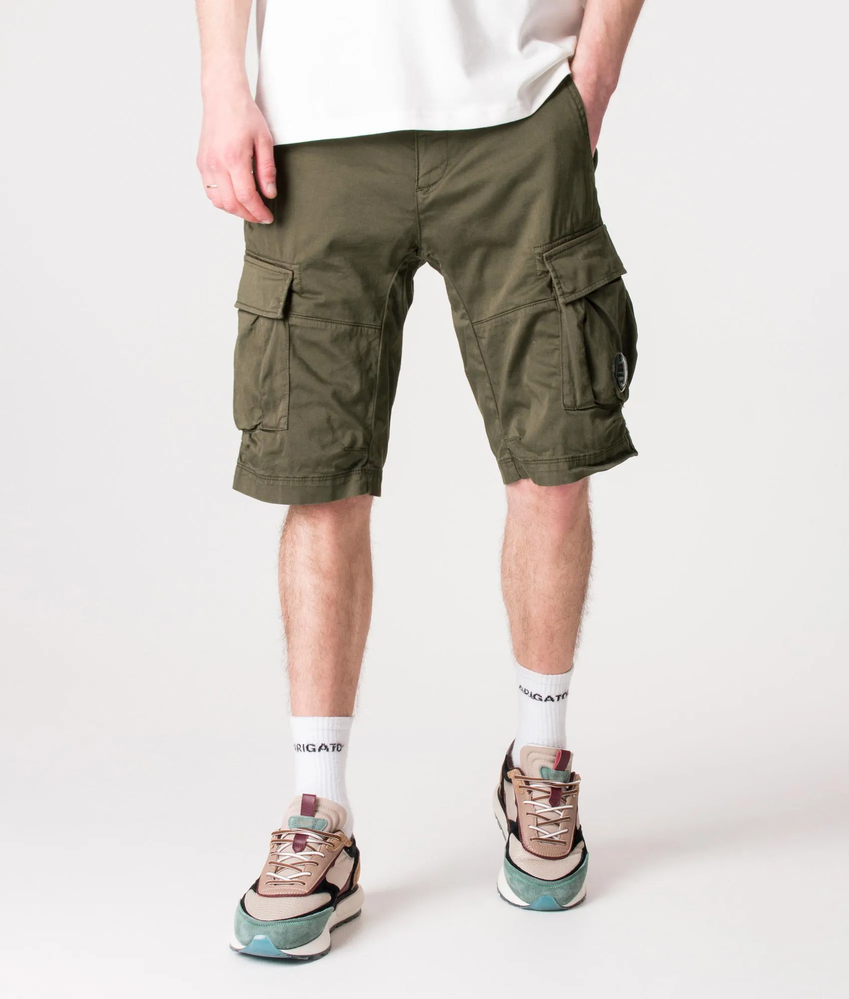 Regular Fit Stretch Sateen Cargo Shorts sold by EQVVS product image thumbnail 4