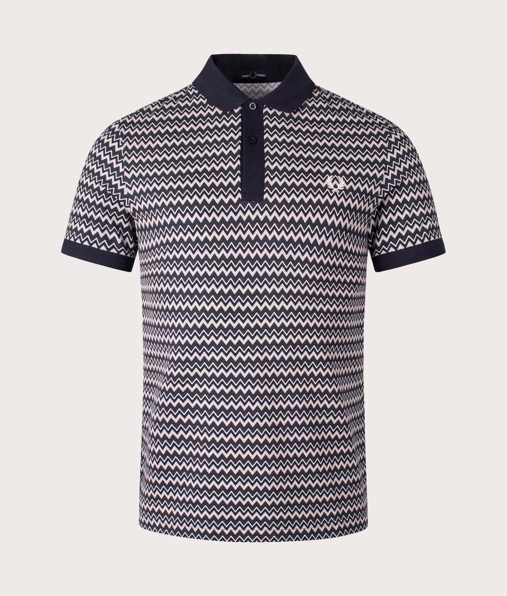 Zig Zag Print Fred Perry Polo Shirt sold by EQVVS
