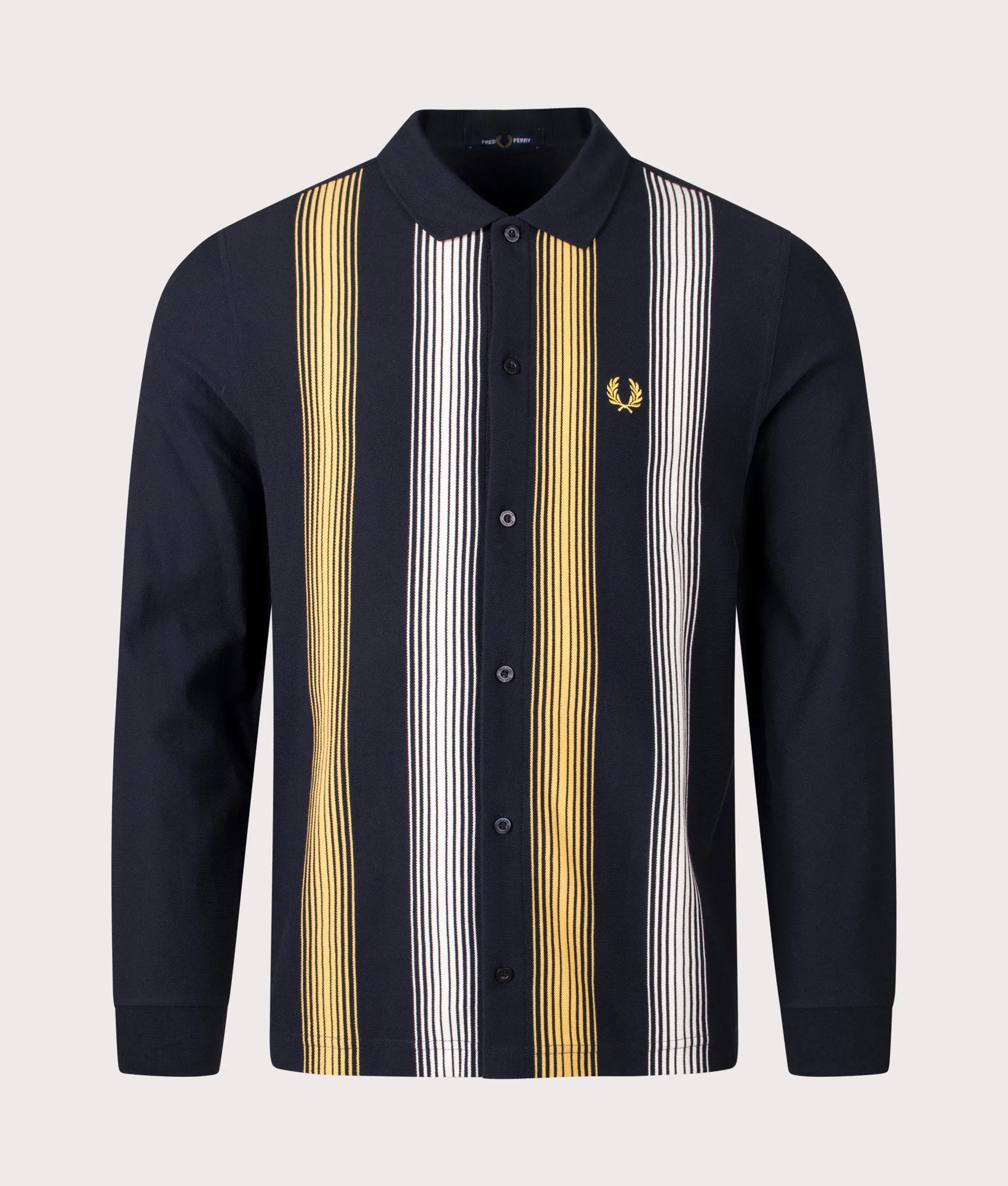 Ombre Stripe Long Sleeve Polo Shirt sold by EQVVS