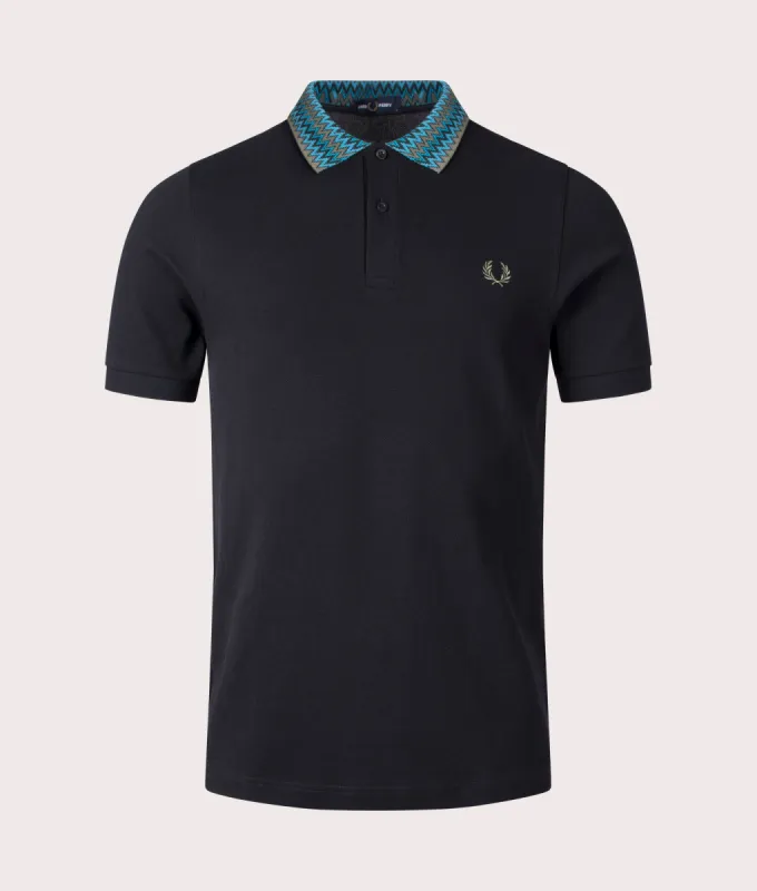 Jacquard Collar Polo Shirt sold by EQVVS