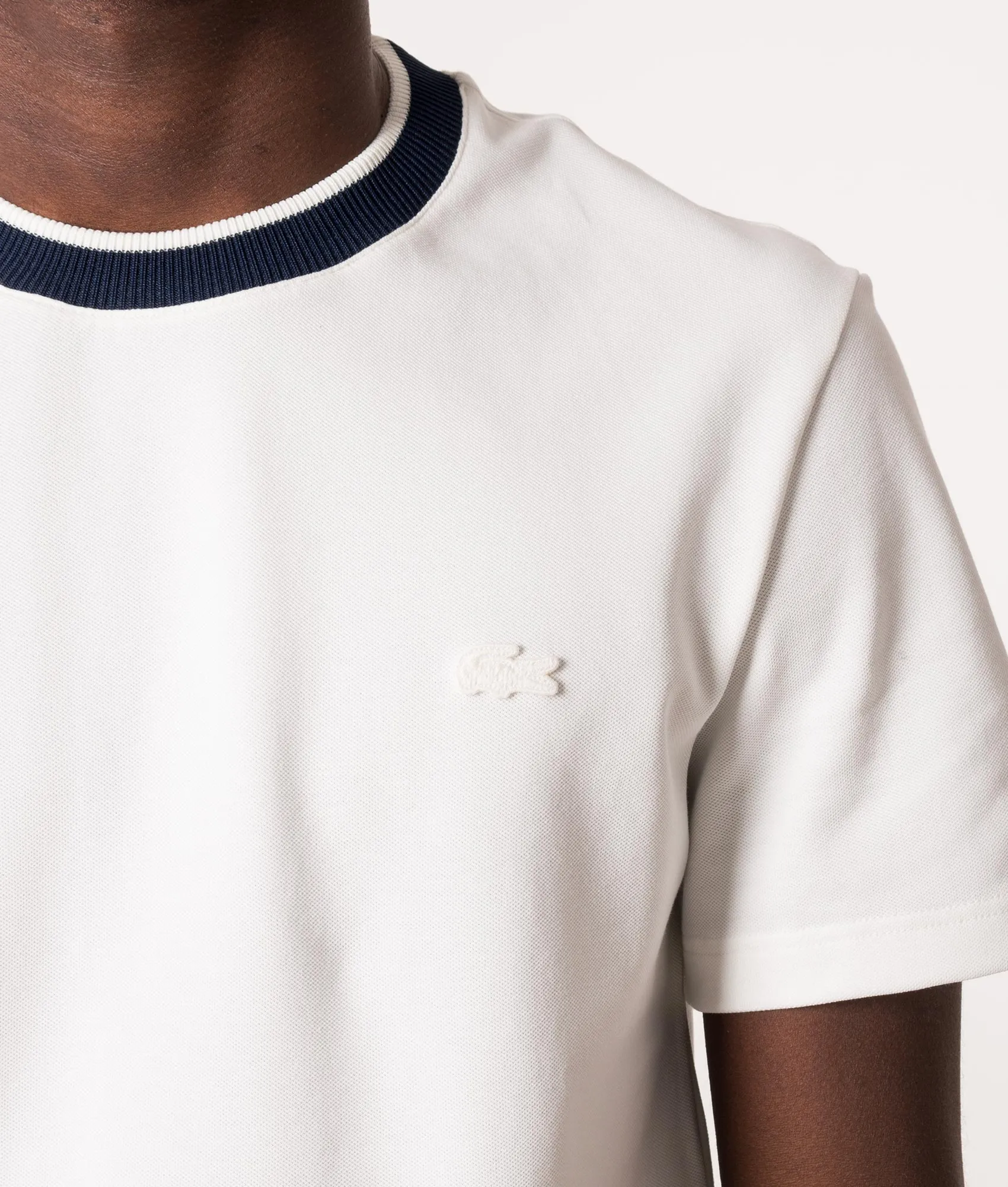 Stretch Pique Striped Collar T-Shirt sold by EQVVS product image thumbnail 2