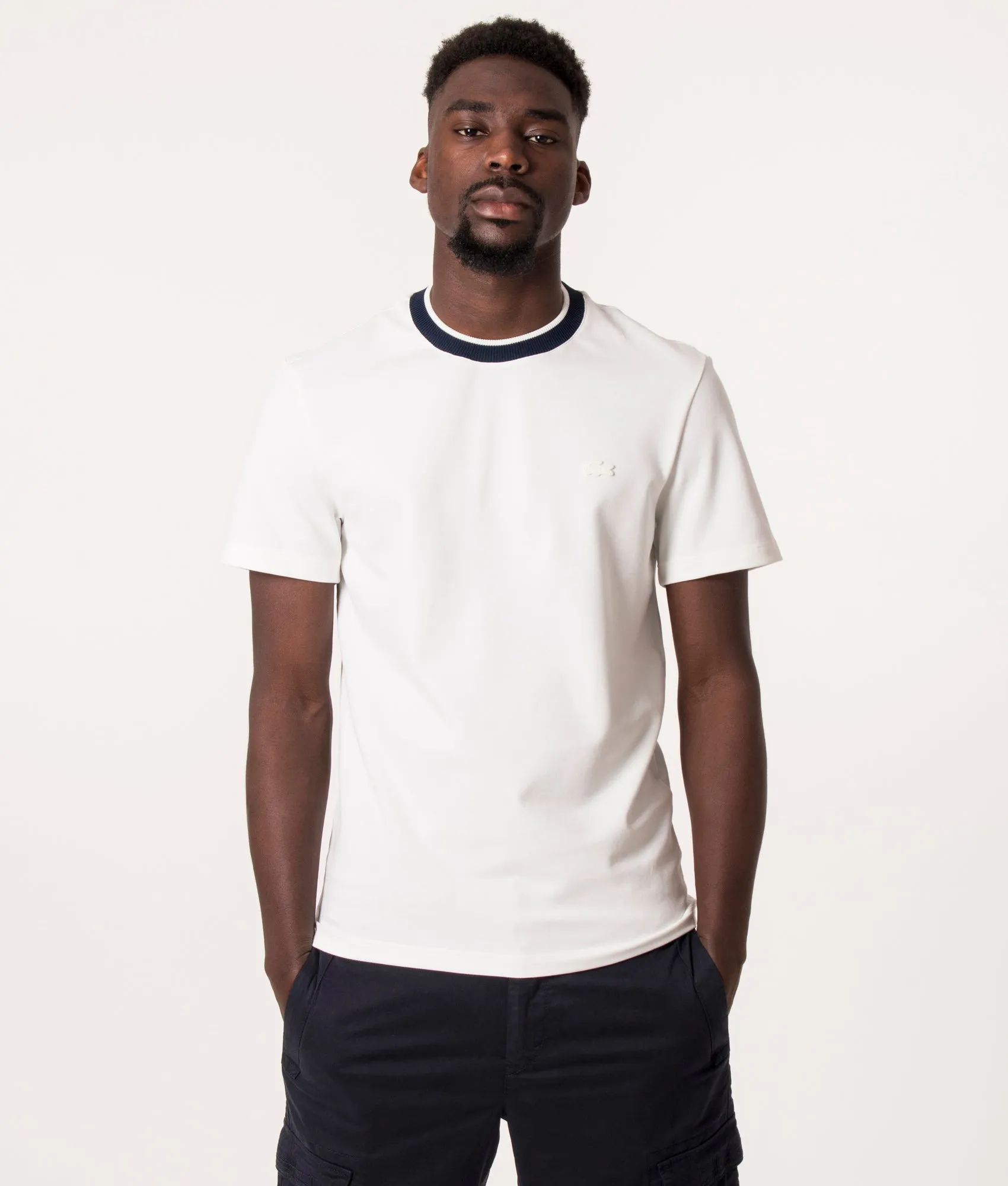 Stretch Pique Striped Collar T-Shirt sold by EQVVS