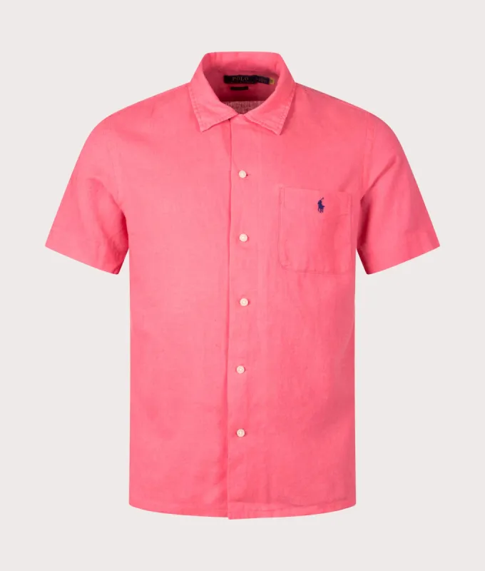 Classic Fit Short Sleeve Linen Blend Camp Shirt made by Polo by Ralph Lauren