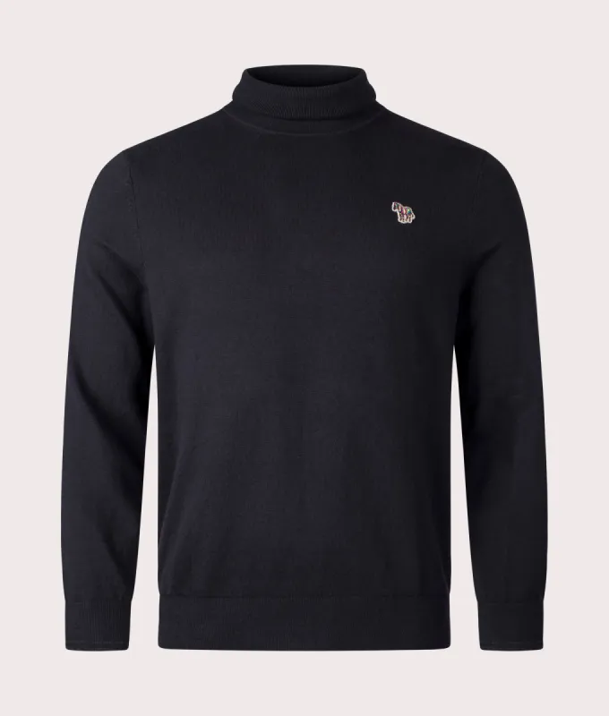 Zebra Badge Roll Neck Sweatshirt sold by EQVVS