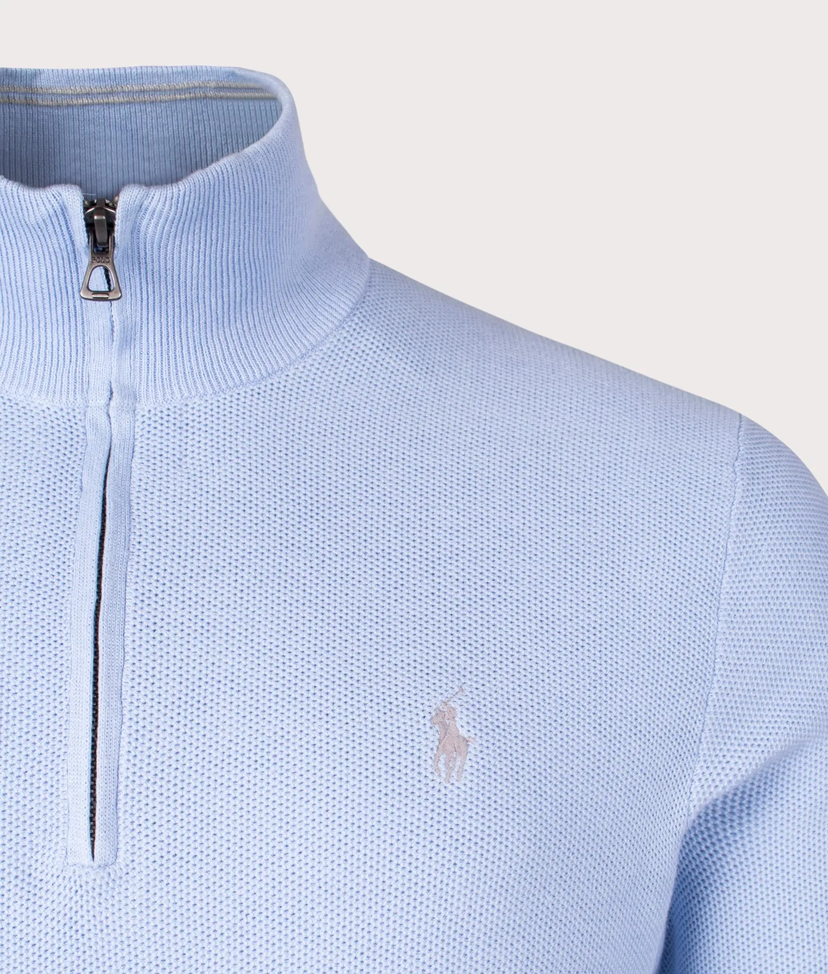 Quarter Zip Contrast Logo Knit Jumper sold by EQVVS product image thumbnail 2