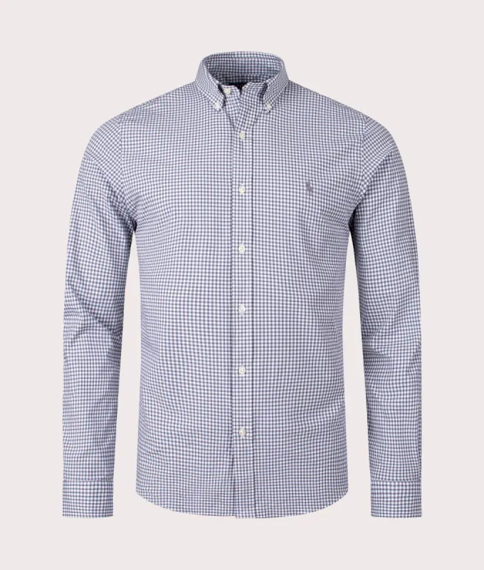 Slim Fit Gingham Stretch Poplin Shirt sold by EQVVS
