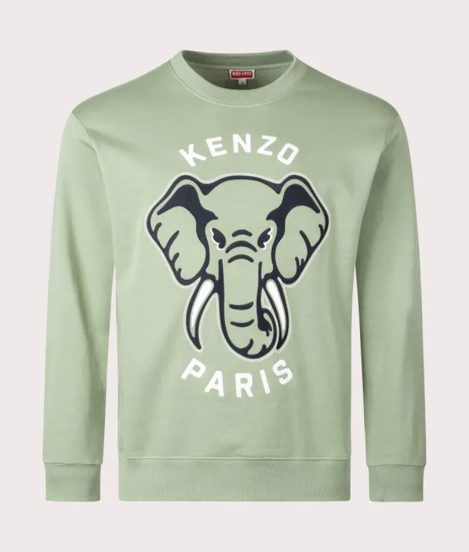 Elephant Embroidered Sweatshirt sold by EQVVS