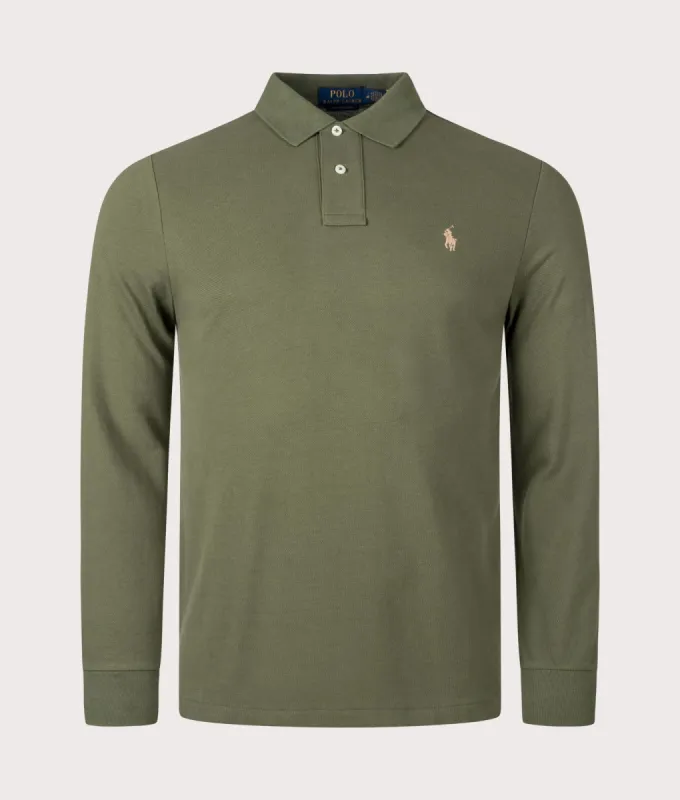 Custom Slim Fit Long Sleeve Polo Shirt sold by EQVVS