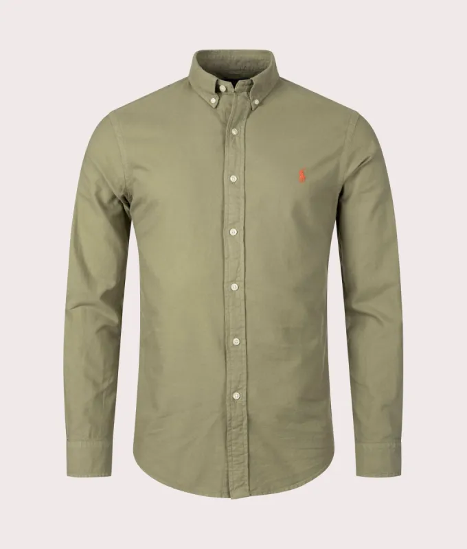 Slim Fit Garment-Dyed Oxford Shirt sold by EQVVS