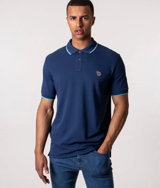 Zebra Logo Tipped Polo Shirt sold by EQVVS