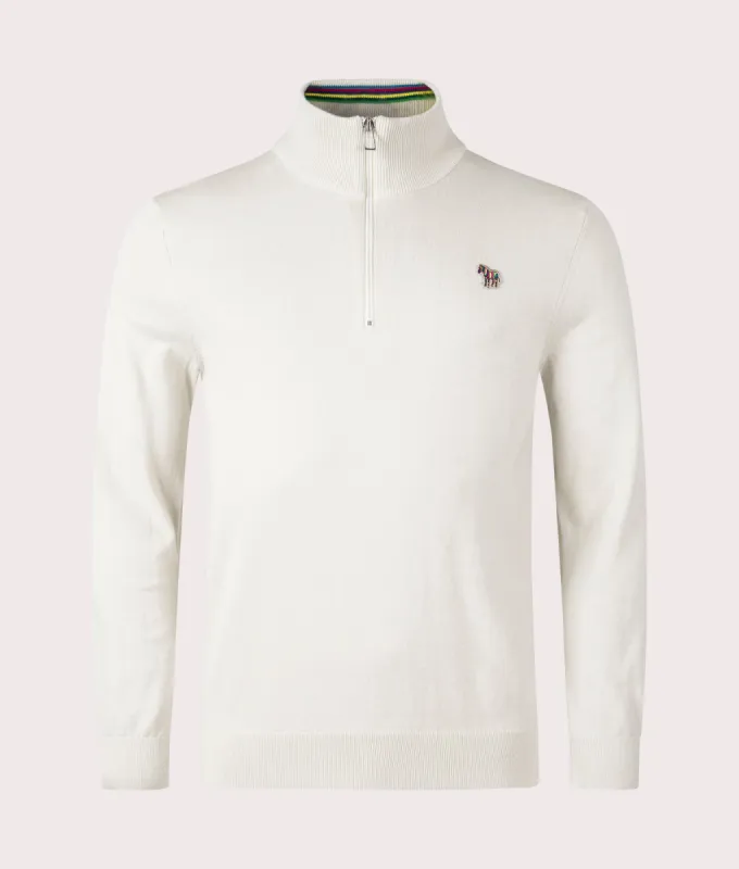 Quarter Zip Zebra Badge Knit Jumper sold by EQVVS