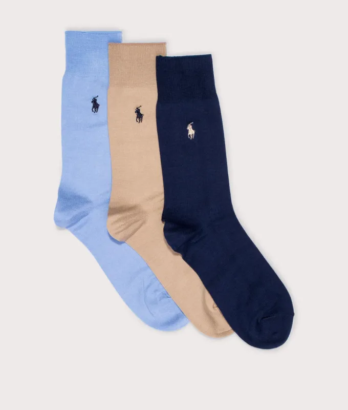 3 Pack Crew Socks made by Polo by Ralph Lauren