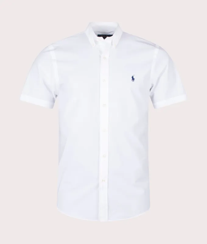 Slim Fit Short Sleeve Stretch Poplin Shirt sold by EQVVS
