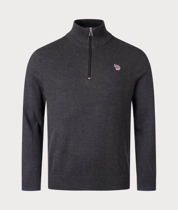 Zebra Badge Quarter Zip Sweatshirt sold by EQVVS