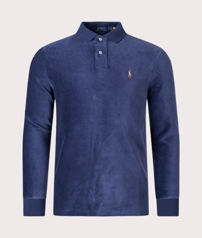 Relaxed Fit Long Sleeve Corduroy Polo Shirt sold by EQVVS