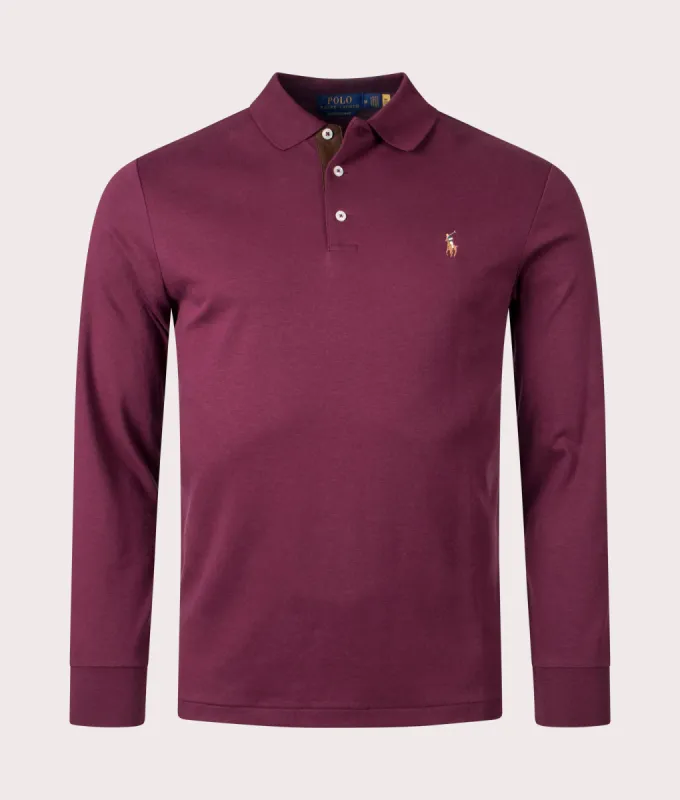 Custom Slim Fit Long Sleeve Soft Cotton Polo Shirt made by Polo by Ralph Lauren
