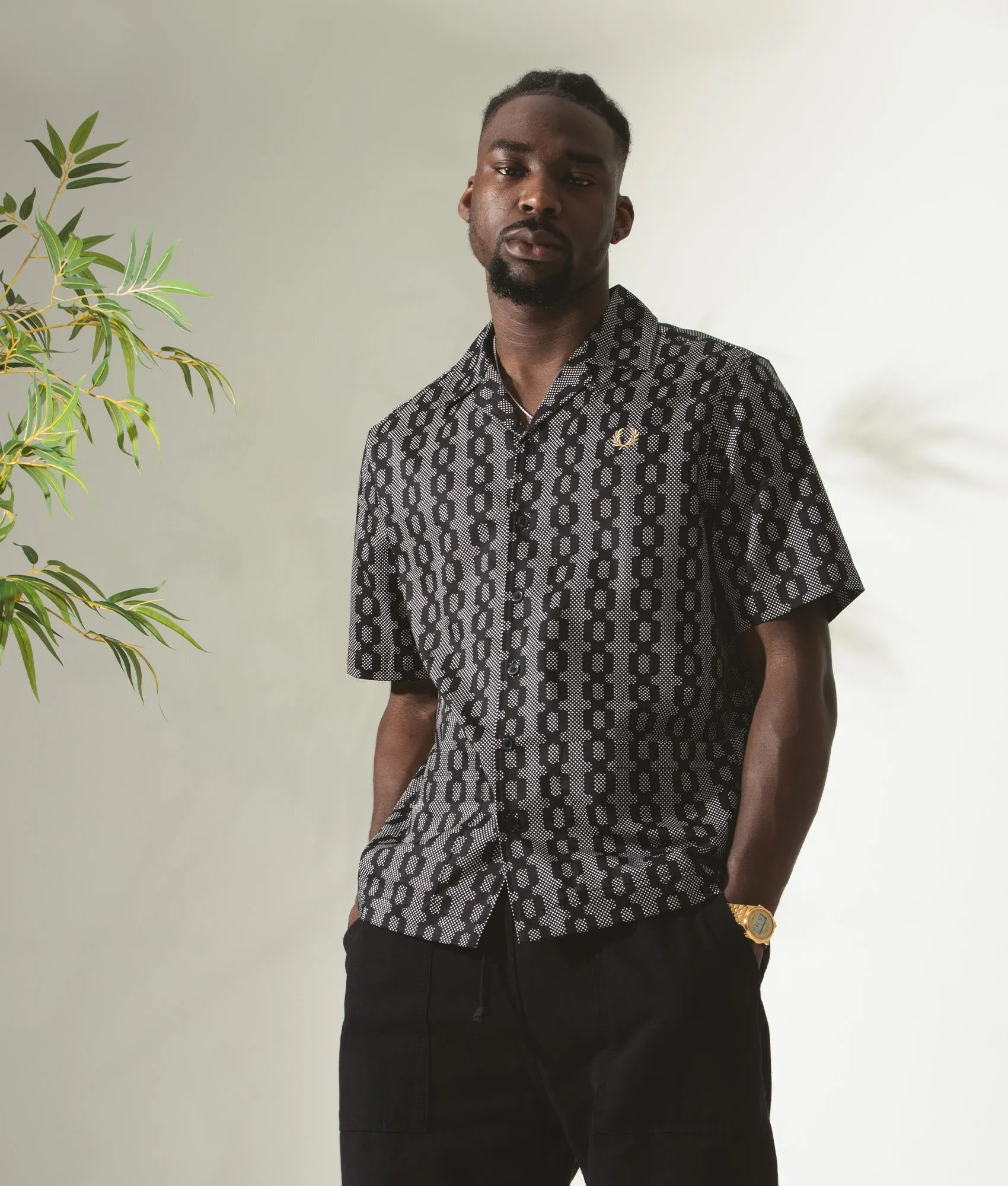 Cable Print Revere Collar Shirt sold by EQVVS product image thumbnail 2