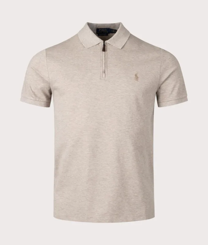 Custom Slim Fit Stretch Mesh Polo Shirt sold by EQVVS