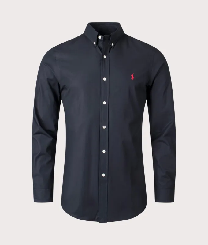 Custom Slim Fit Stretch Poplin Shirt sold by EQVVS