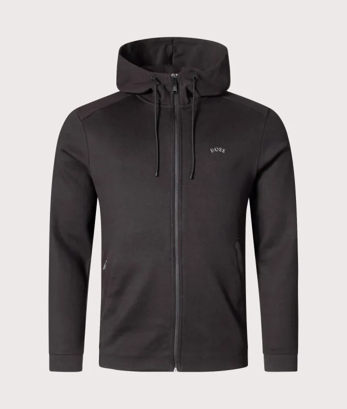 Saggy Curved Logo Zip Through Hoodie made by EQVVS
