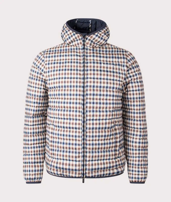 Burberry Check Detachable Sleeve Hooded Puffer Jacket Black