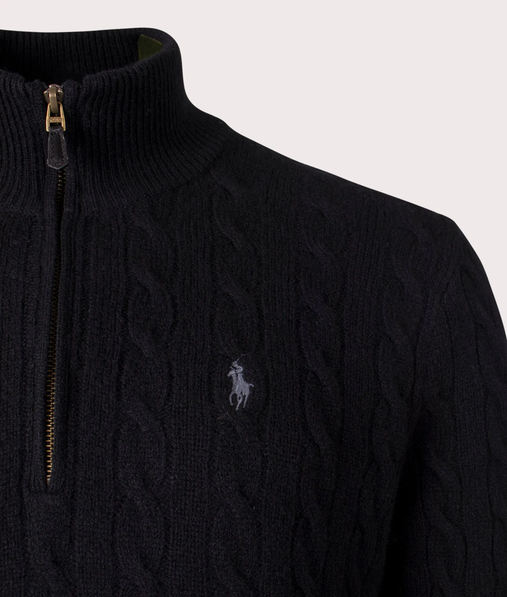 Cashmere Blend Quarter Zip Cable Knit Jumper sold by EQVVS product image thumbnail 2