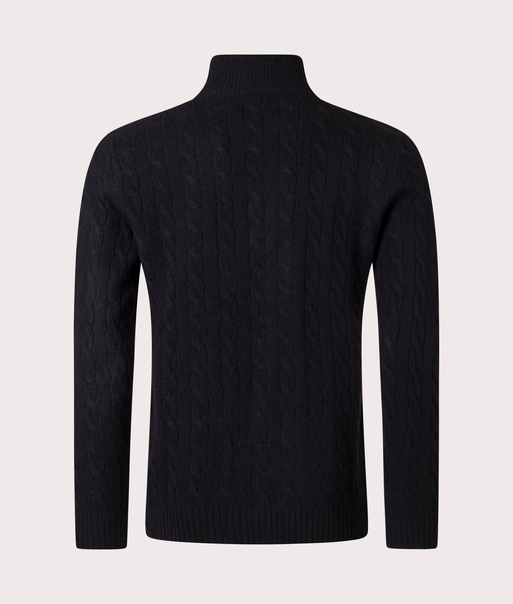 Cashmere Blend Quarter Zip Cable Knit Jumper sold by EQVVS product image thumbnail 3