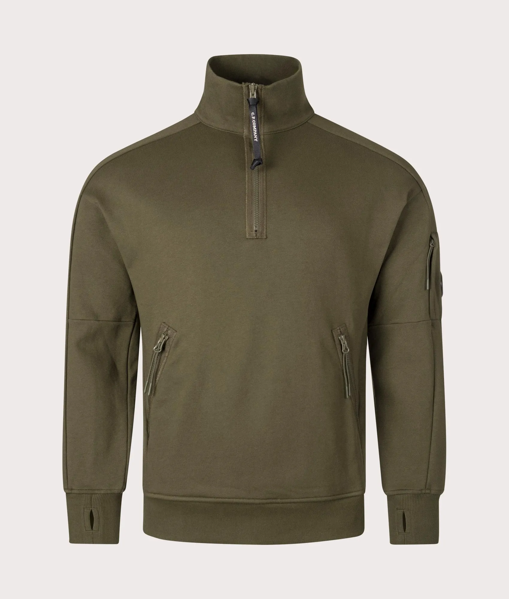 Diagonal Raised Fleece Quarter Zip Sweatshirt sold by EQVVS
