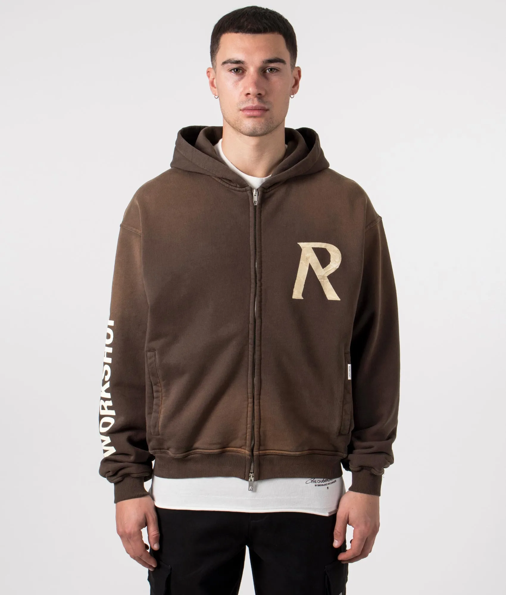 Masking Tape Initial Zip Hoodie sold by EQVVS product image thumbnail 2