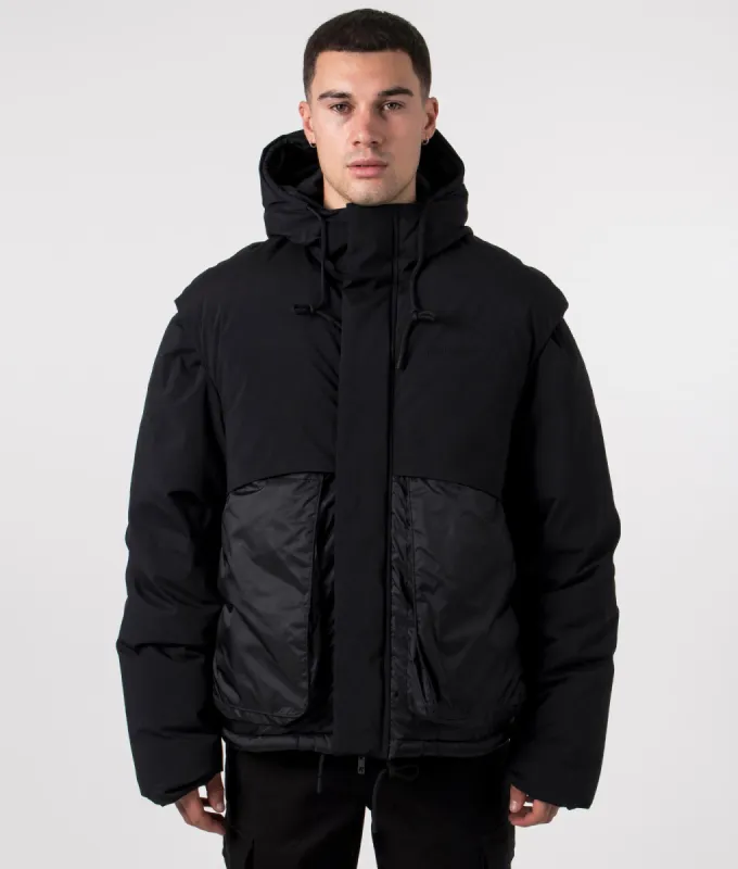 Layered Hooded Puffer Jacket made by Represent