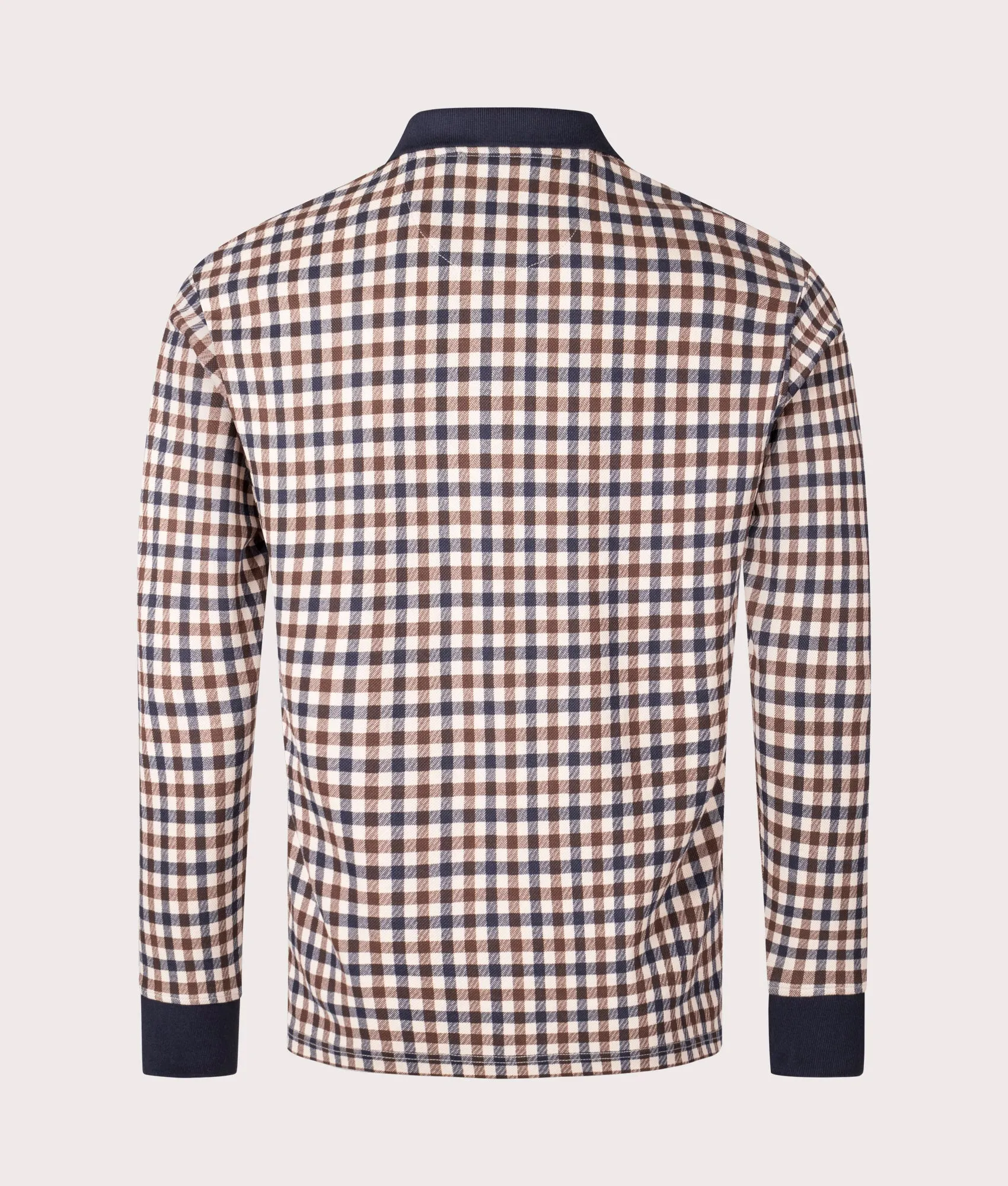 Long Sleeve Active Club Check Piqué Polo Shirt sold by EQVVS product image thumbnail 2