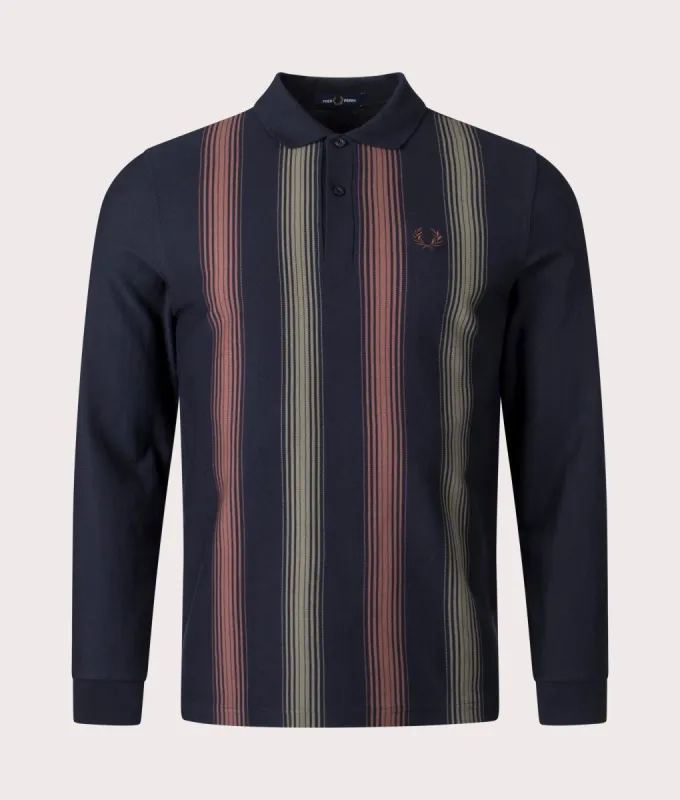 Ombre Stripe Long Sleeve Polo Shirt sold by EQVVS