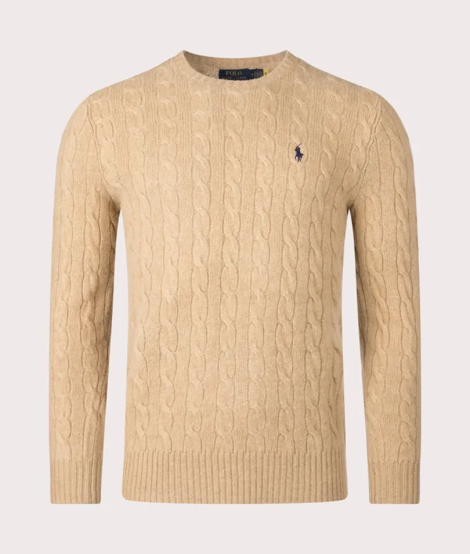 Cashmere Blend Cable Knit Jumper made by Polo by Ralph Lauren