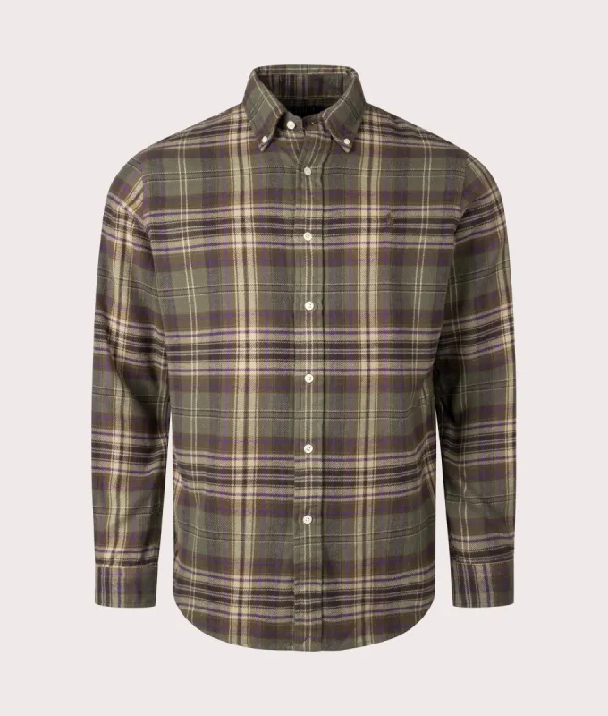 Custom Fit Plaid Brushed Flannel Shirt sold by EQVVS