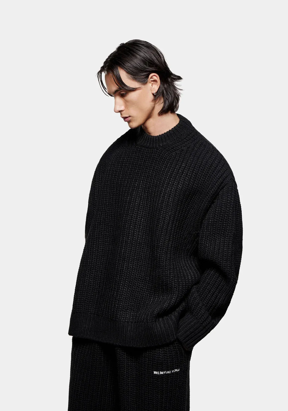 Oversized Fit Chunky Rib Knit Crewneck Jumper sold by EQVVS