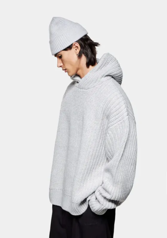 Oversized Fit Chunky Rib Knit Hoodie sold by EQVVS