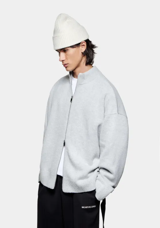 Oversized Fit Mohair Blend Knit Track Jacket sold by EQVVS