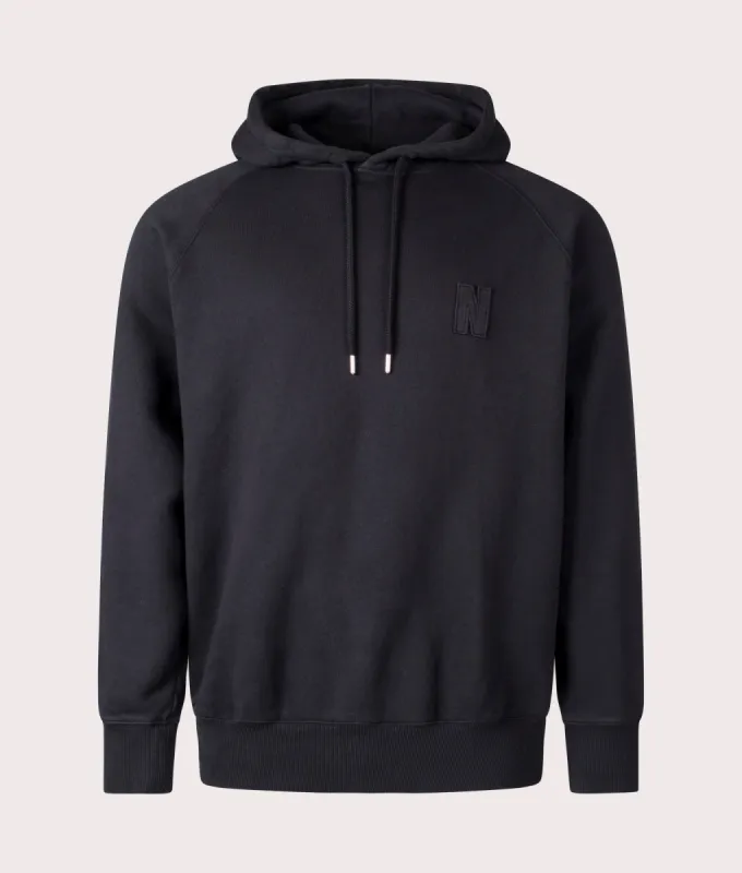 Relaxed Fit Marten Raglan N Patch Hoodie sold by EQVVS