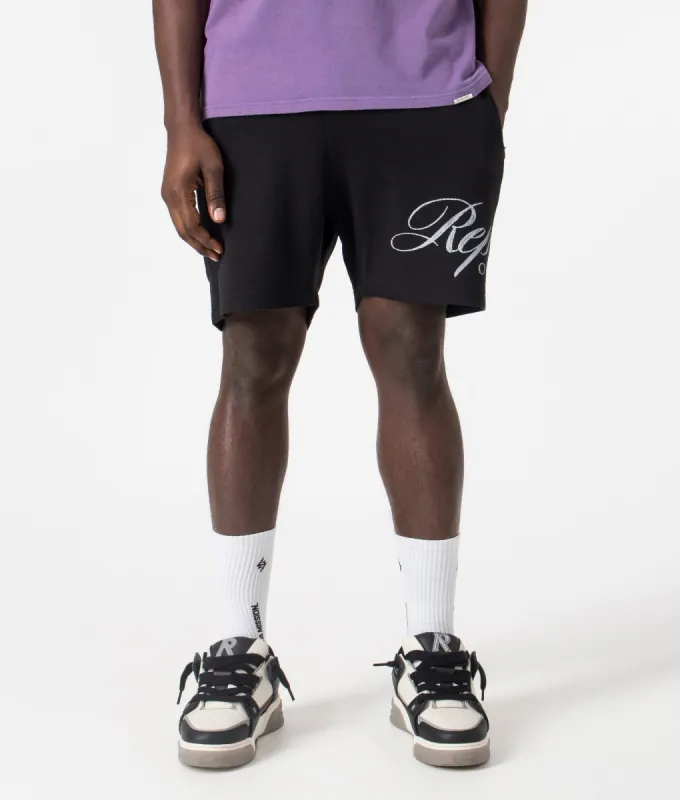 Represent Owners Club Script Mesh Shorts sold by EQVVS