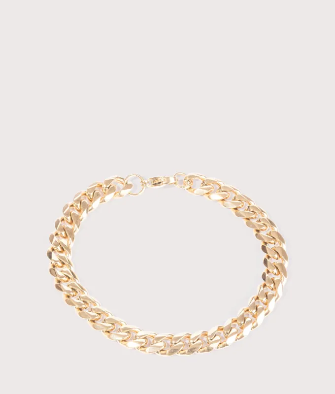 Gold Stainless Steel Cuban Bracelet 8mm 19.5cm sold by EQVVS